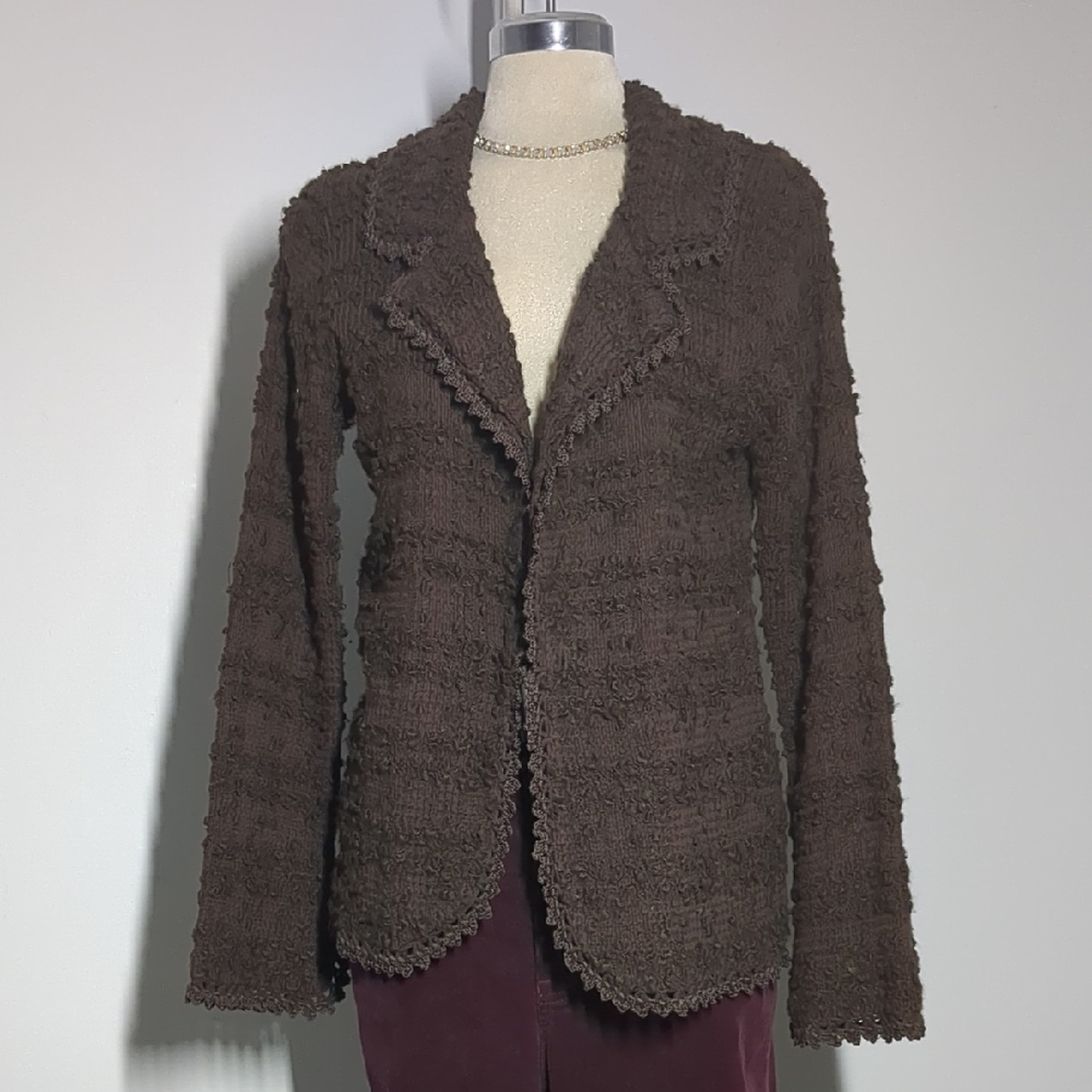 Monsoon Chocolate Textured Blazer